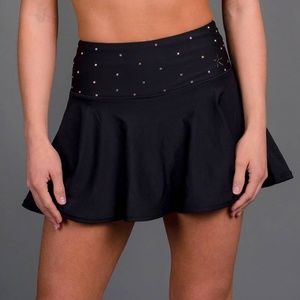 Rebel Athletic Flouncy Skirt in Black Crystal